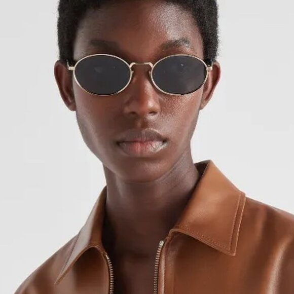 NWT PRADA SUNGLASSES GOLD - Picture 1 of 6